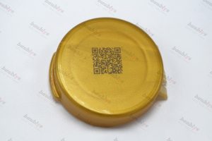marking on plastic bottle cap